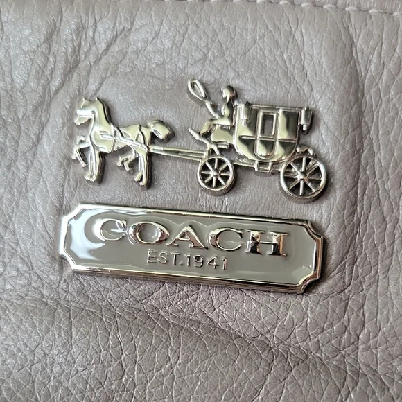 Coach Taupe Leather Shoulder Bag - Picture 2 of 8